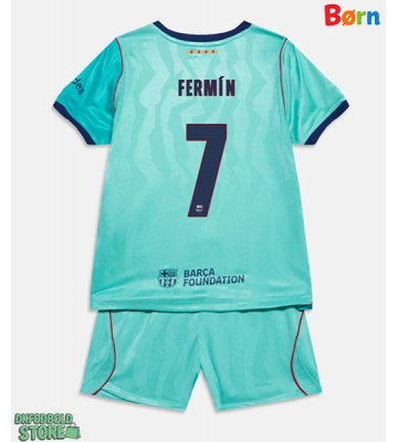 Barcelona Fermin Lopez #7 Replika Babytøj Tredje sæt Børn 2026-27 Kortærmet (+ Korte bukser)